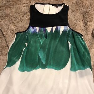 Tibi silk floral sleeveless blouse sz 0 XS